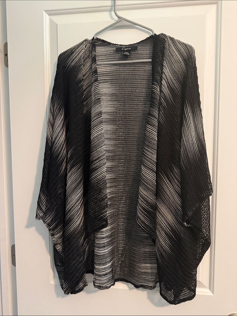 Cejon Black & White Open Front -great for Cover-Up Shrug | Lightweight